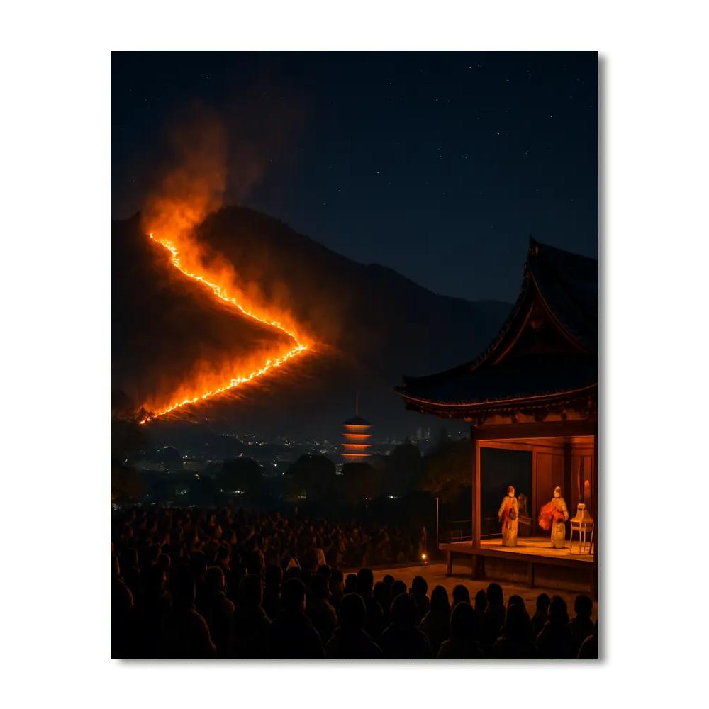 Yamayaki Festival DIY Paint By Numbers