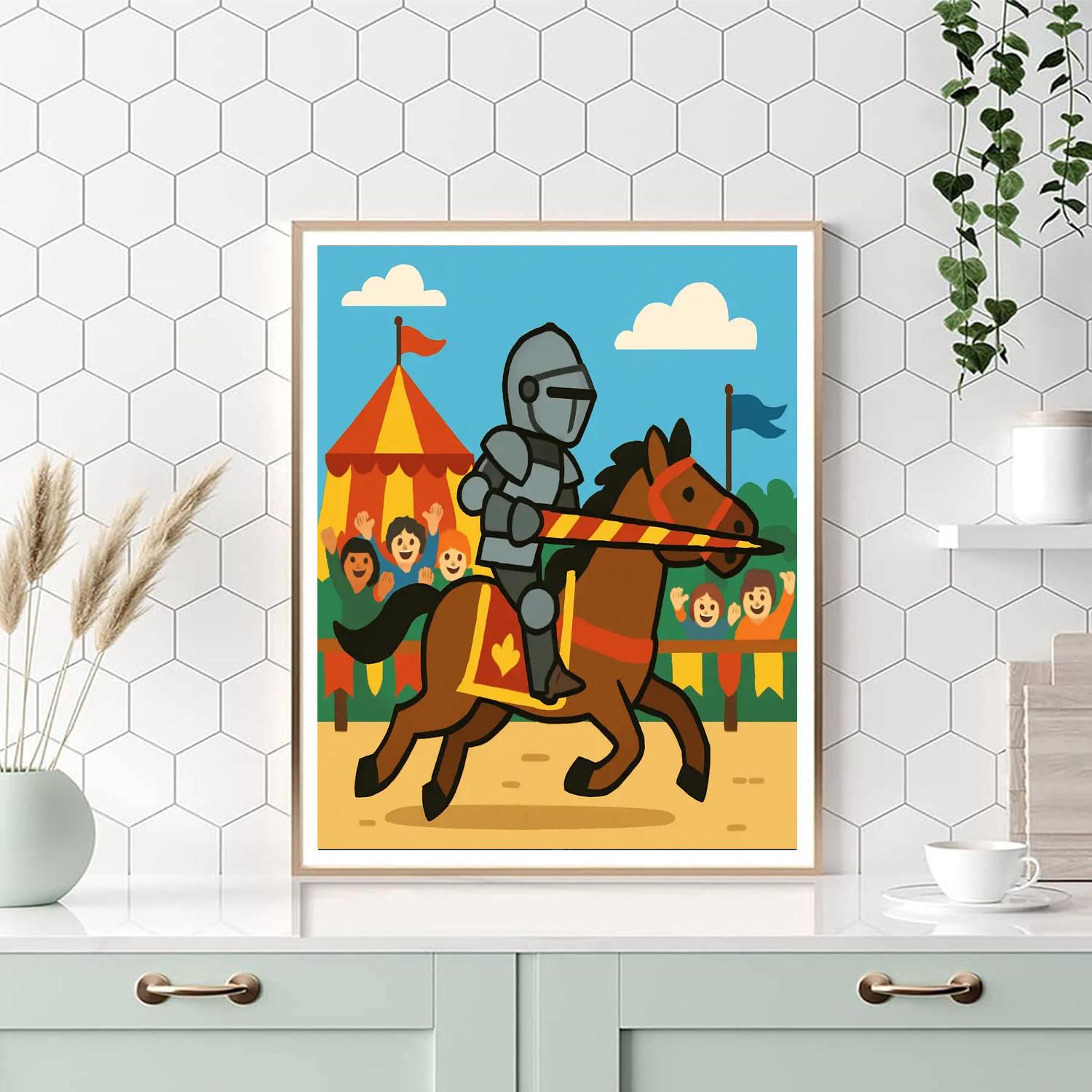 Medieval Tournament Joust Painting By Numbers Kit