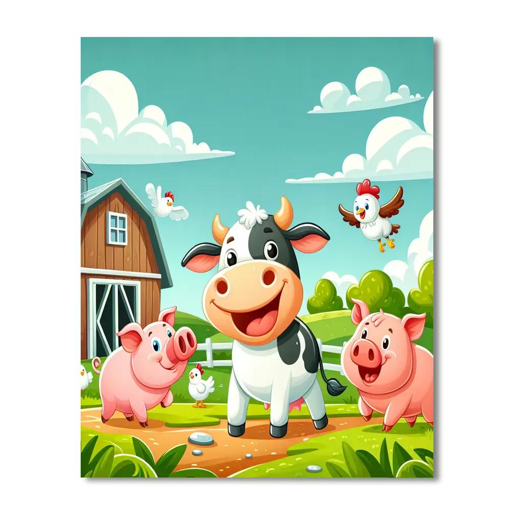Cute Animal Farm Paint By Numbers