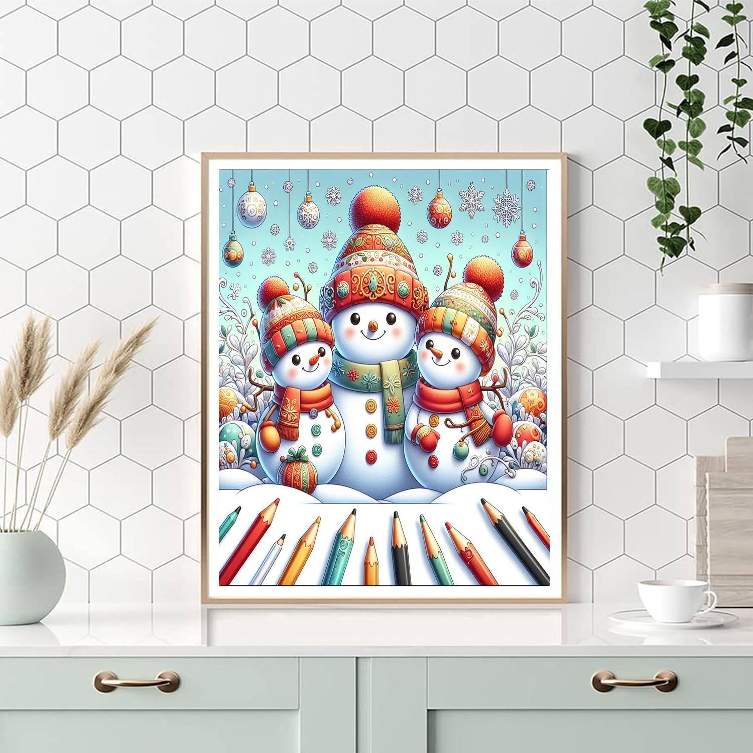 Charming Snowman Family Paint By Number