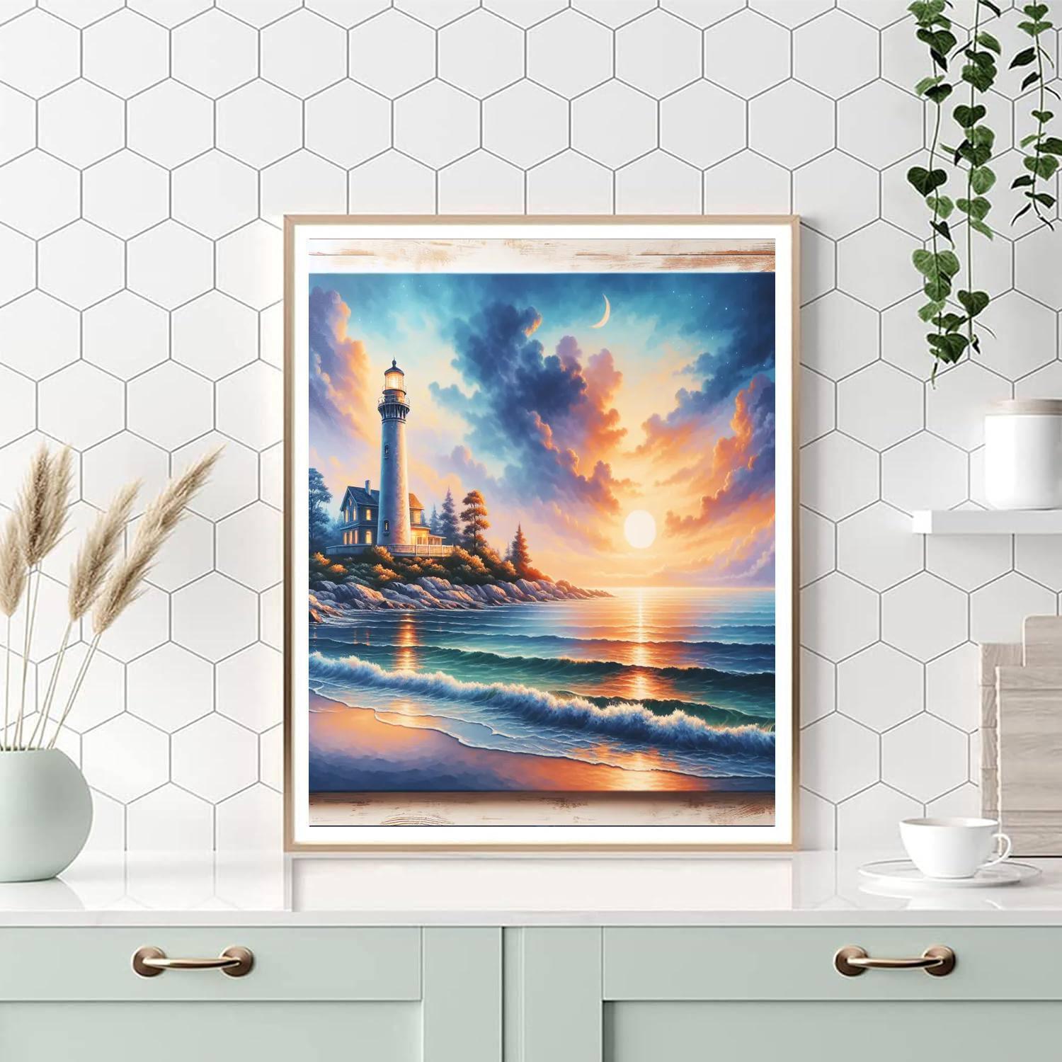 Timeless Lighthouse At Dusk Paint By Numbers