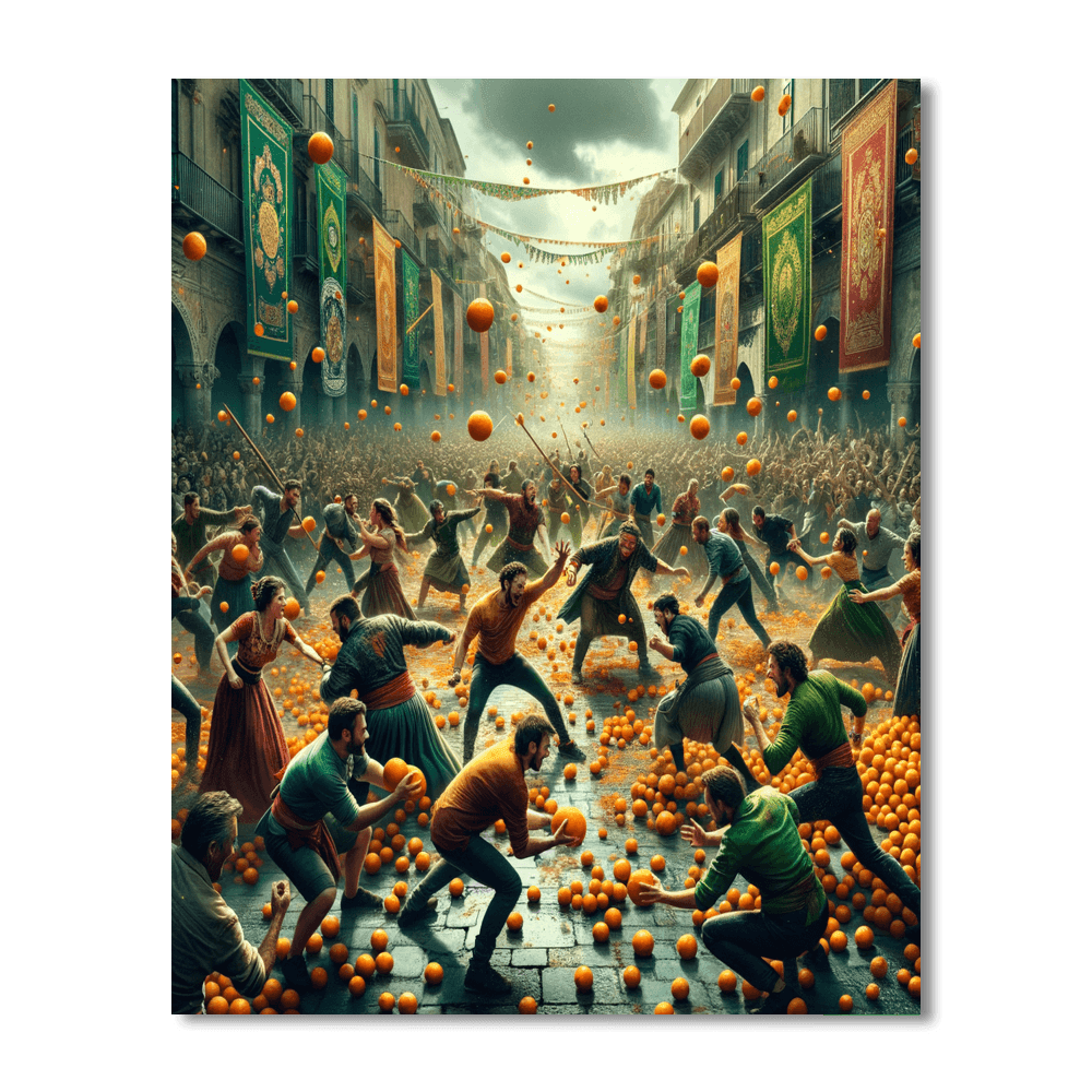 The Battle Of The Oranges - Italy Paint By Color