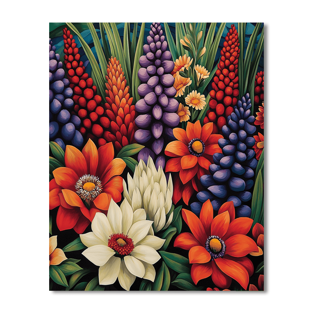 Georgia O'Keeffe Inspired Kaleidoscope Of Flora  Paint By Number