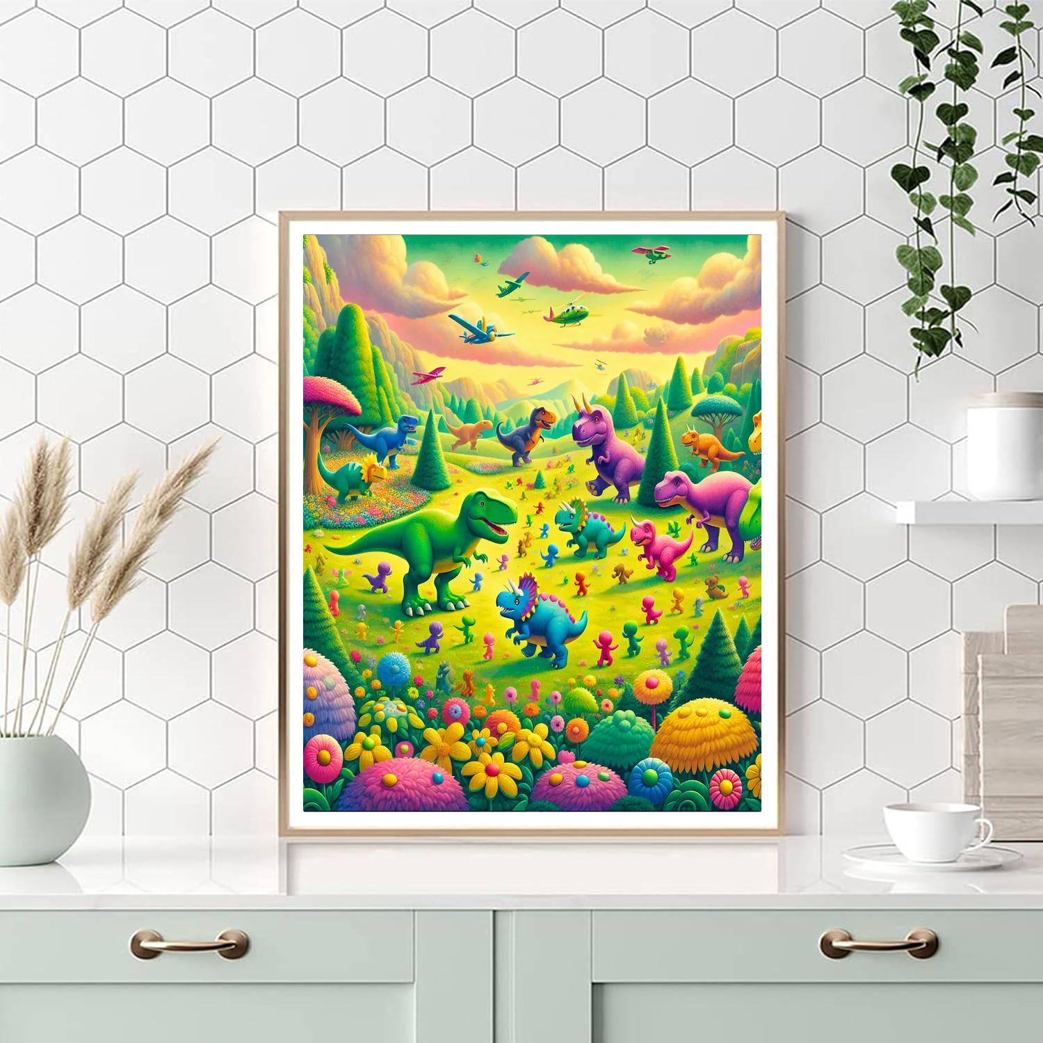 Lively Dinosaur Kingdom Numbered Painting Kits