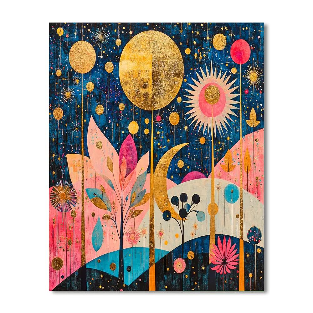 Gustav Klimt Inspired Whimsical Universe  Paint By Numbers Art