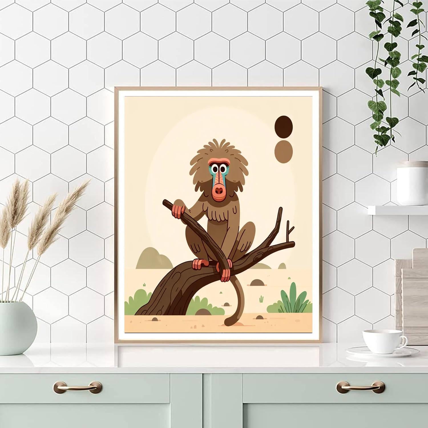 Bouncy Baboon Paint By Numbers Art