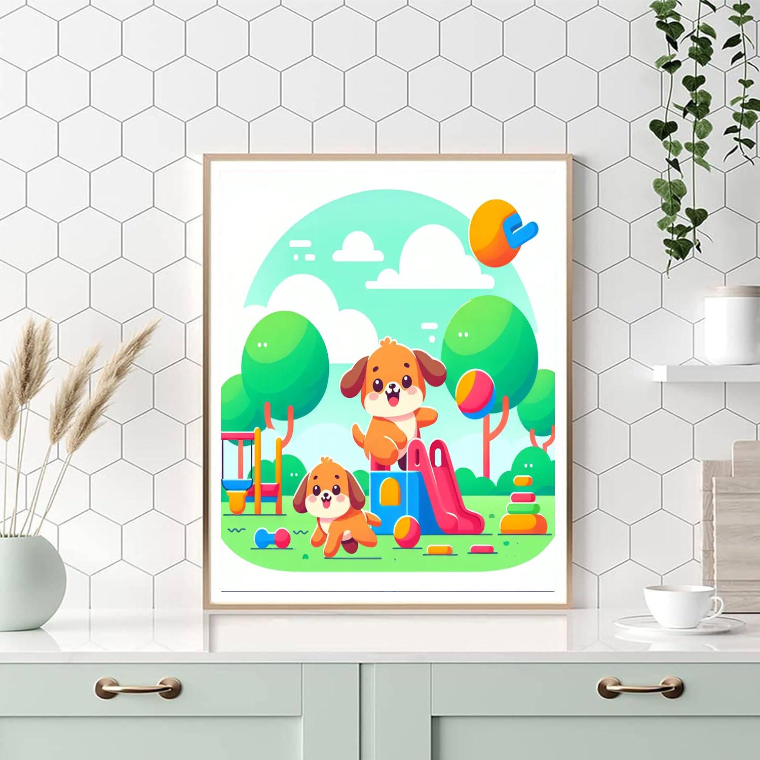 Puppy Playground Adventures Paint By Number