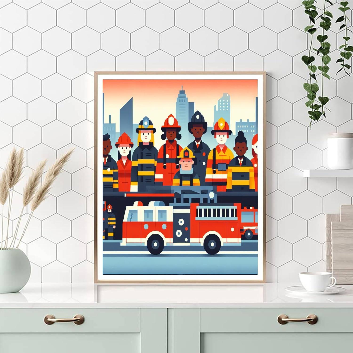 Firefighter Hero Rescue Numbered Painting Kits