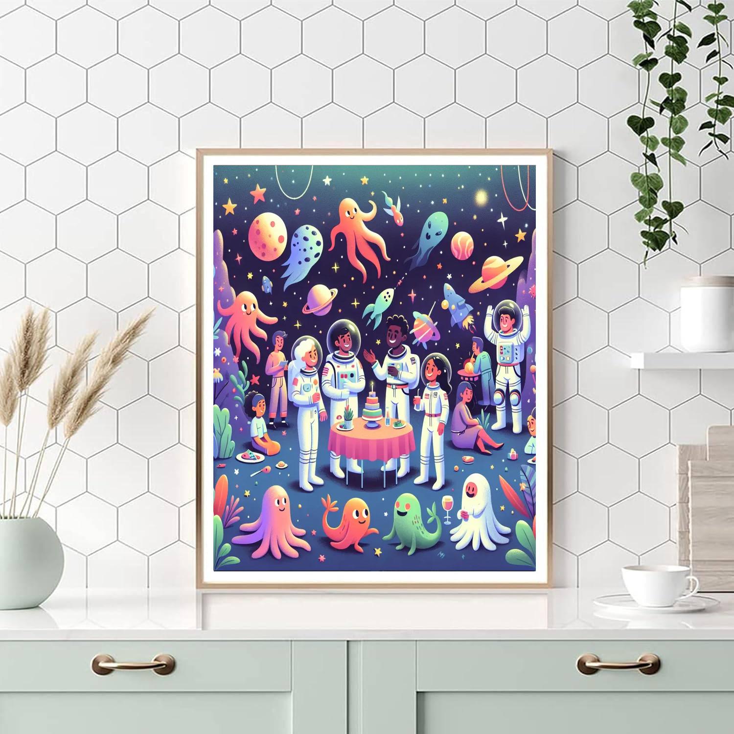 Galactic Garden Party Painting By Numbers Kit