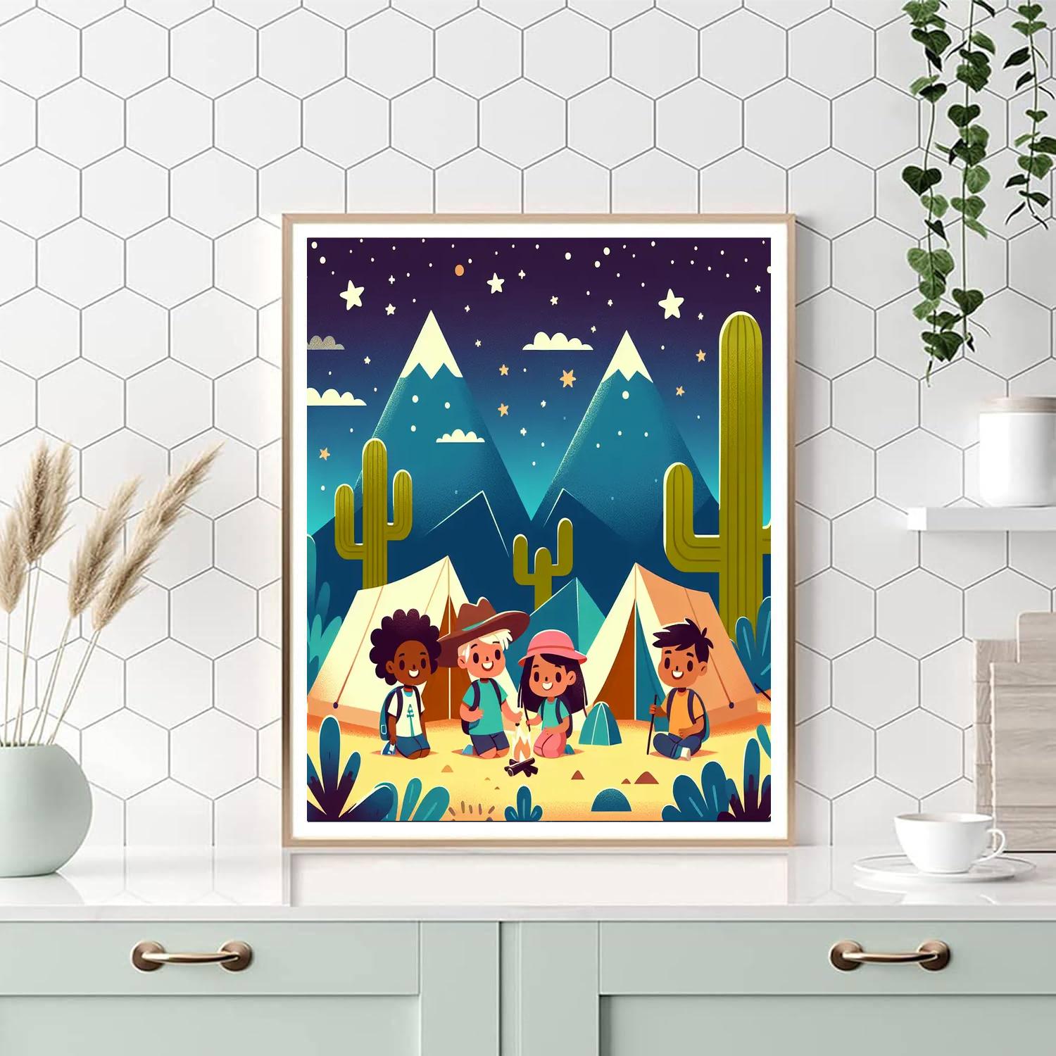 Charming Cactus Campout Numbered Painting Kits