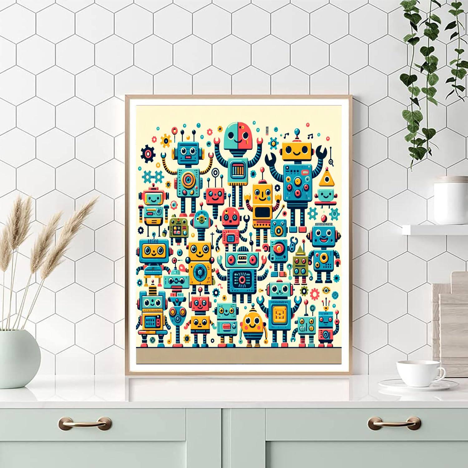 Amazing Robot Friends Number Painting