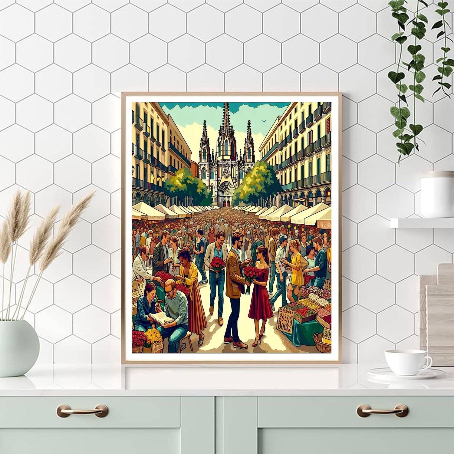 Day Of Sant Jordi - Barcelona, Spain Paint By Numbers