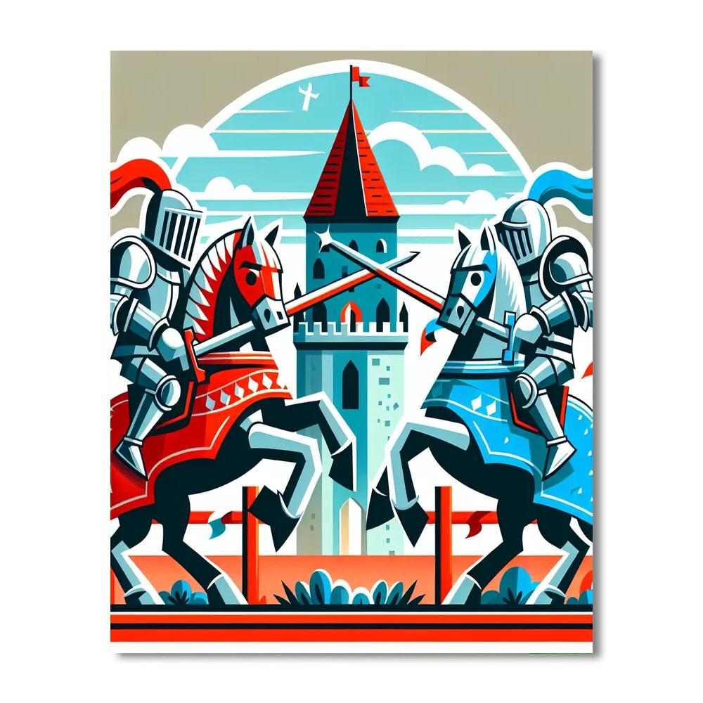 Medieval Knights Challenge DIY Paint By Numbers