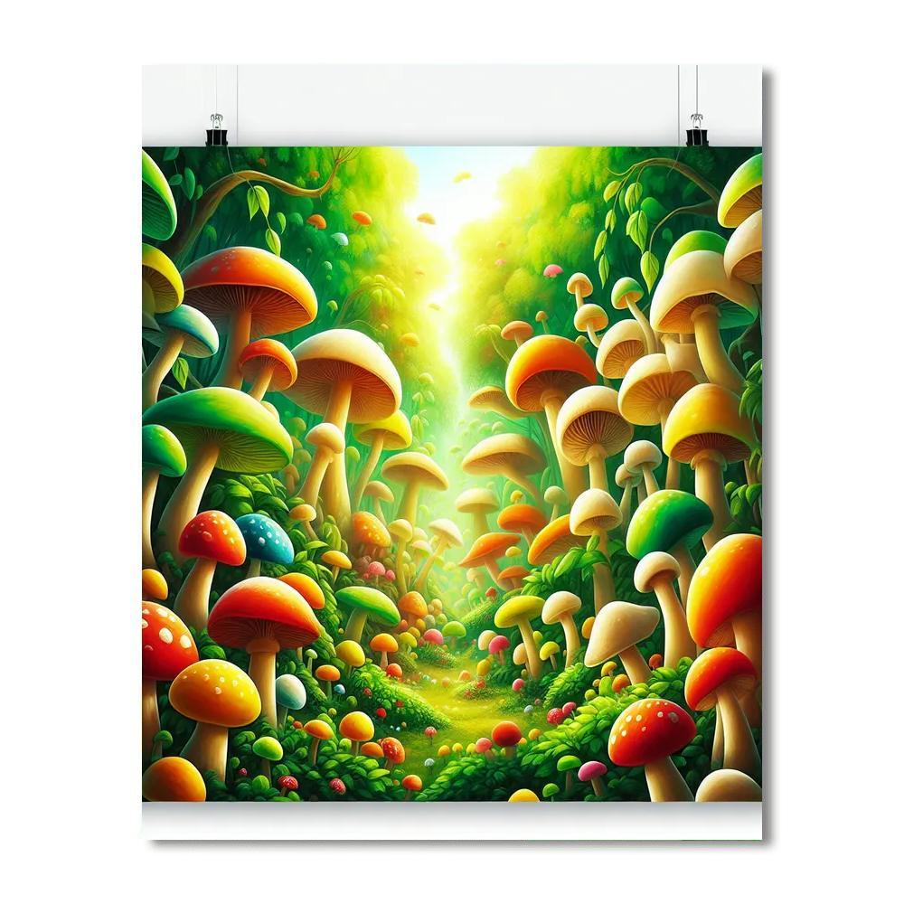 Whimsical Mushroom Forest Paint By Numbers Art