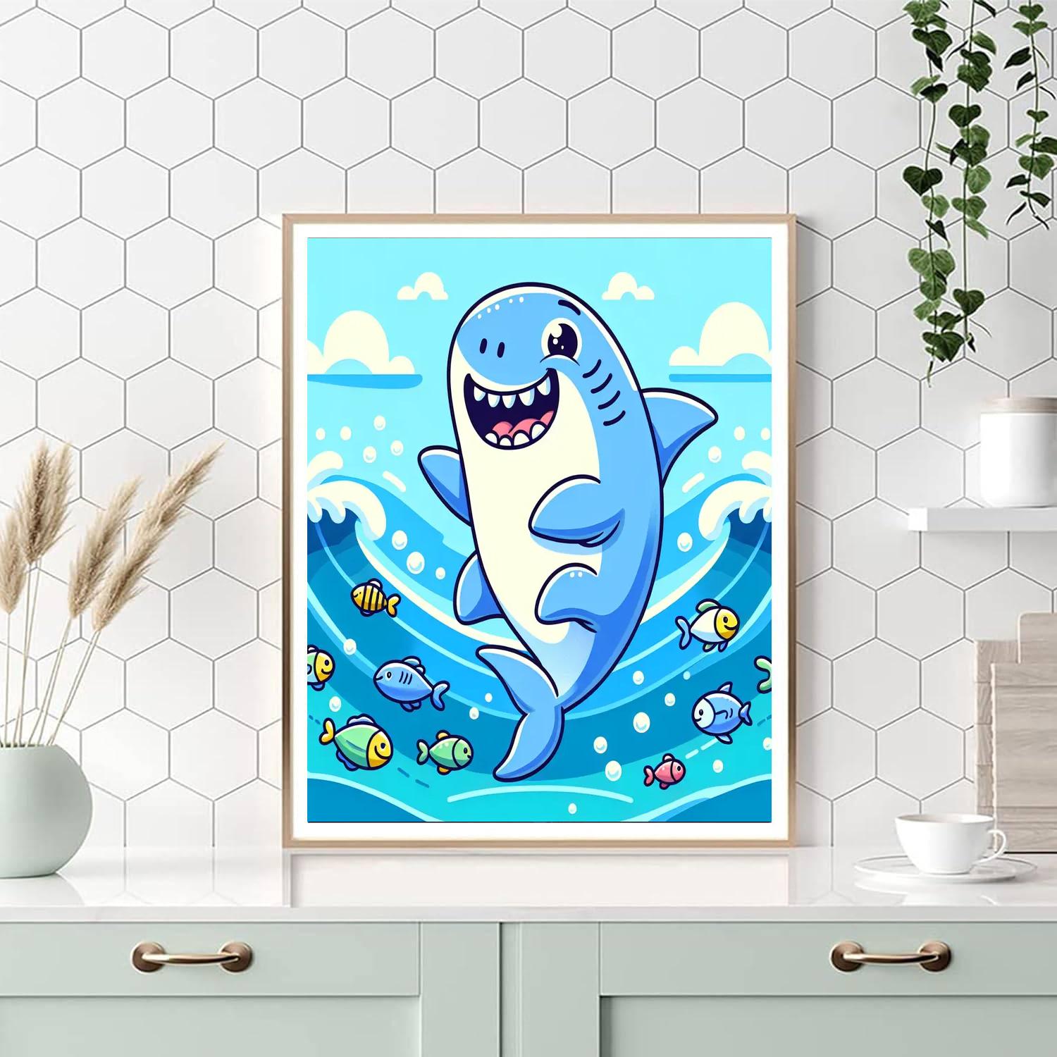 Silly Shark Undersea Painting Number Kit