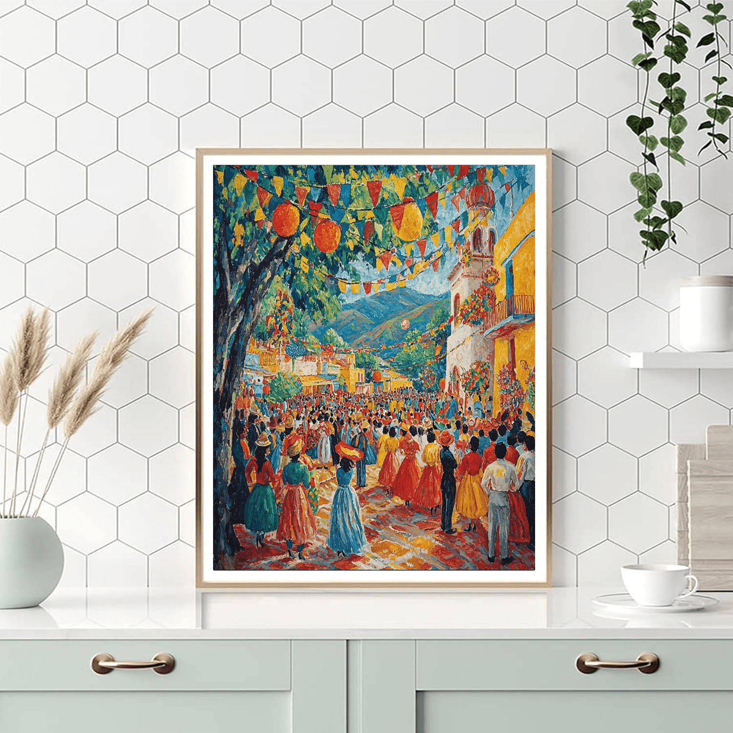 Diego Rivera Inspired Colorful Fiesta  Paint By Number