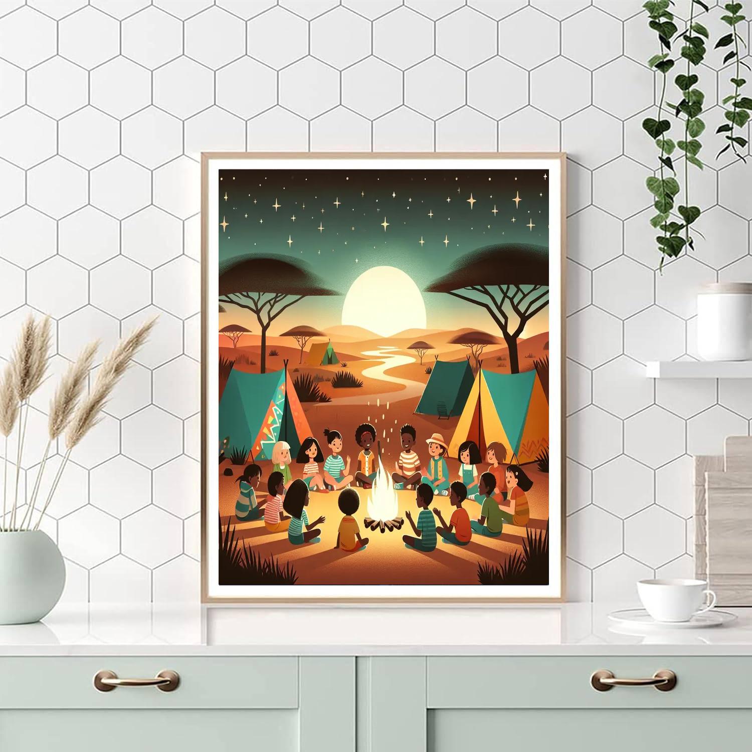 Safari Camp Out DIY Paint By Numbers