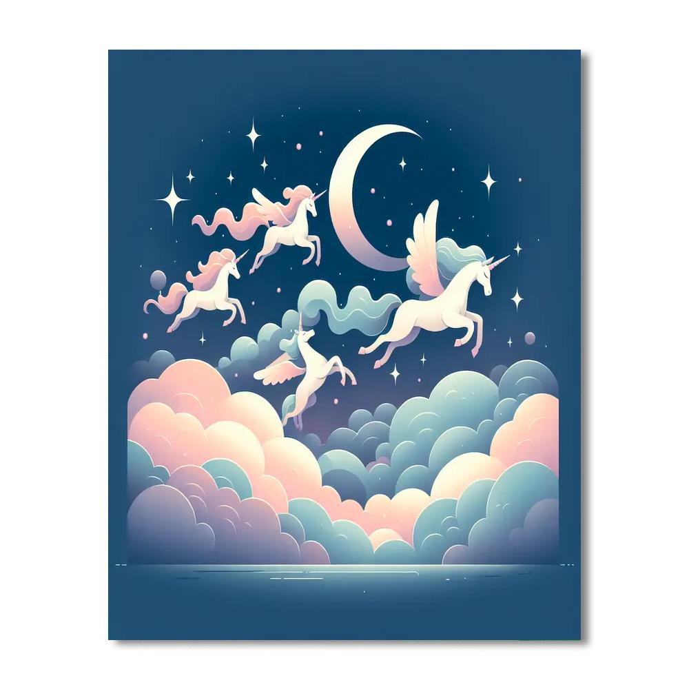 Dreamy Unicorn Skies Painting Number Kit