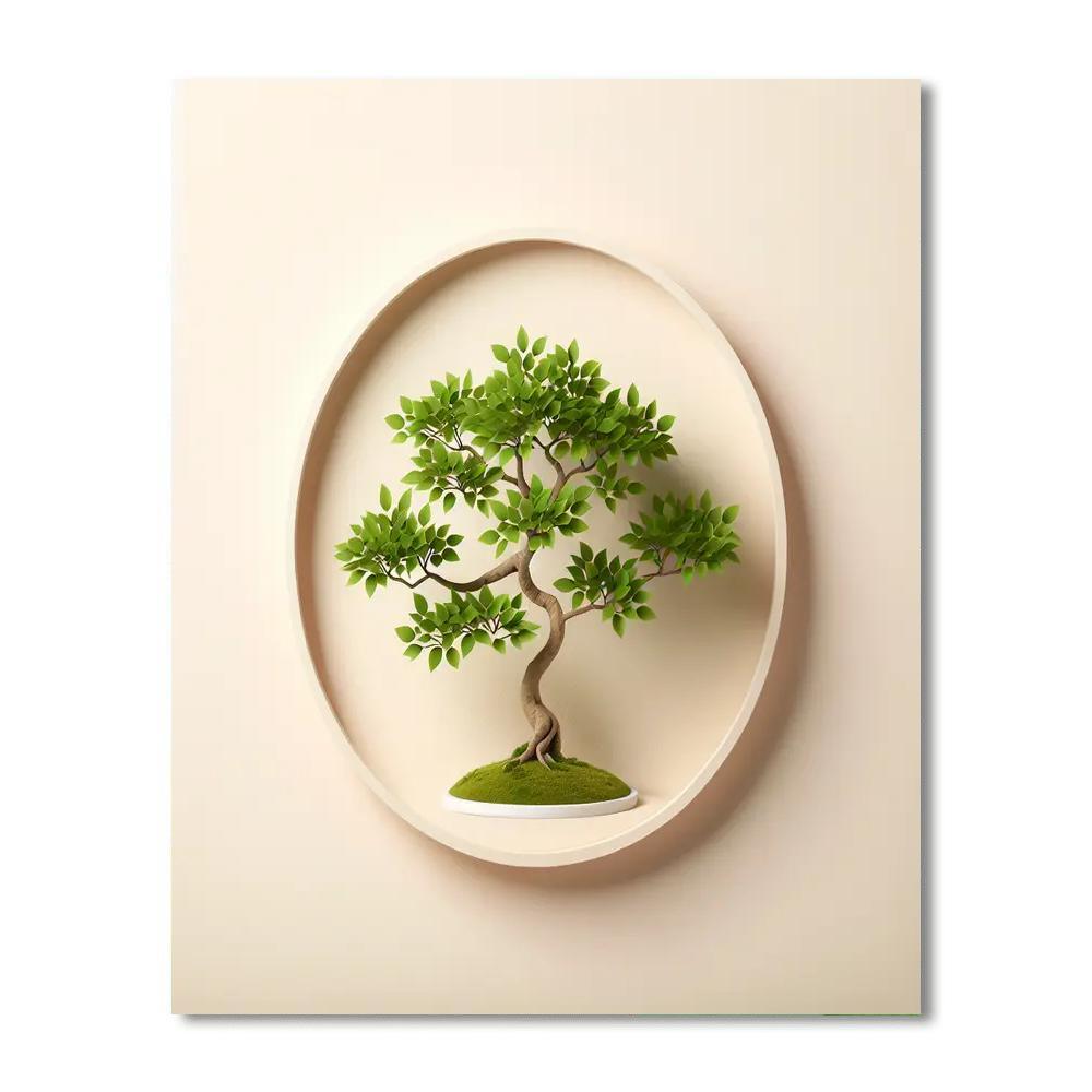 Peaceful Zen Bonsai Harmony Painting By Numbers Kit