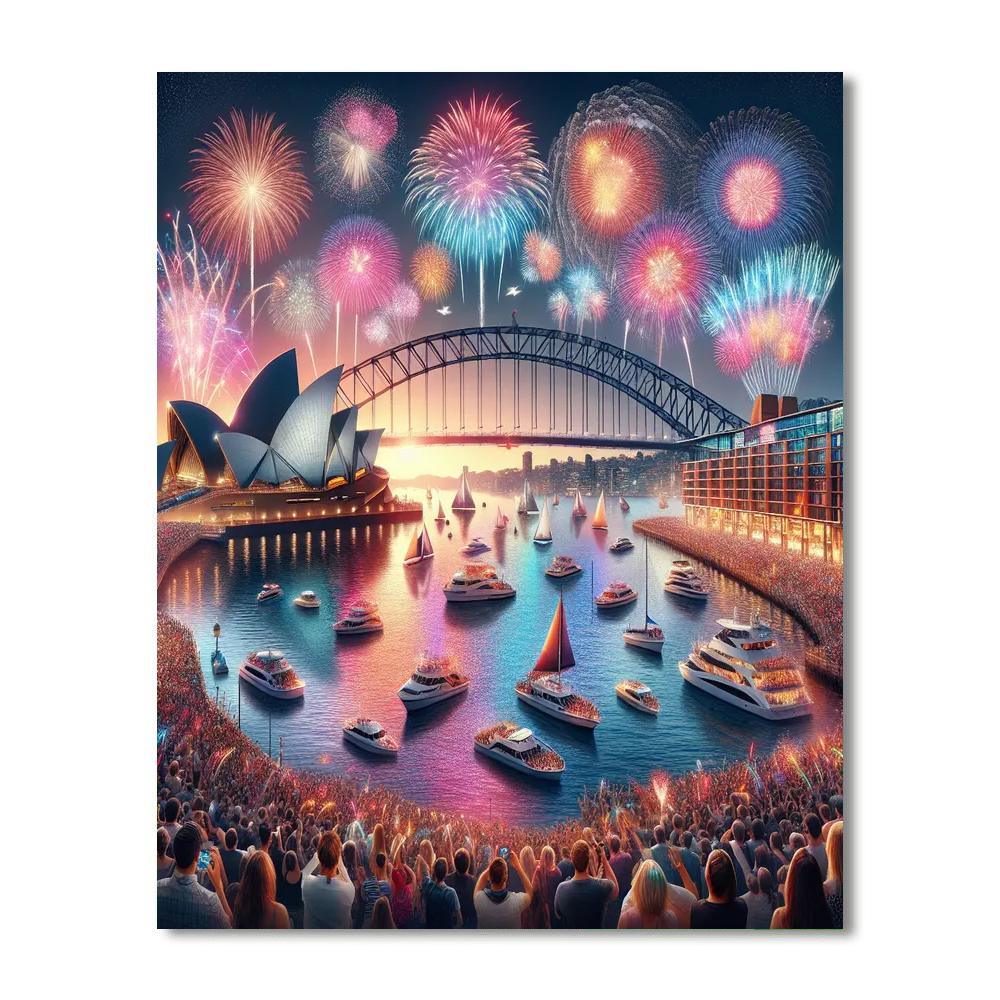 New Year's Eve Fireworks - Sydney DIY Paint By Numbers