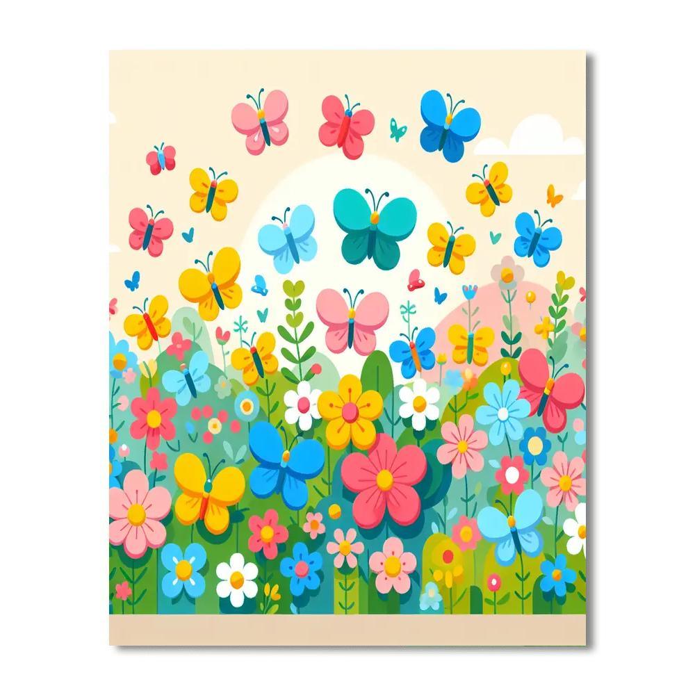 Lovely Butterfly Garden DIY Paint By Numbers