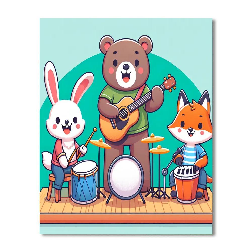 Funny Animal Band Paint By Numbers Art
