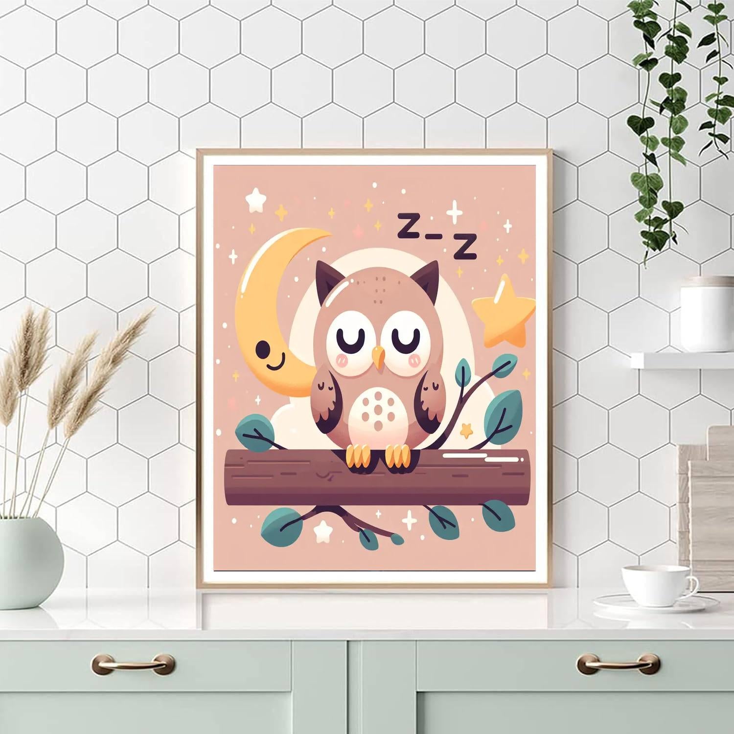 Sleepy Owl Paint By Numbers Art