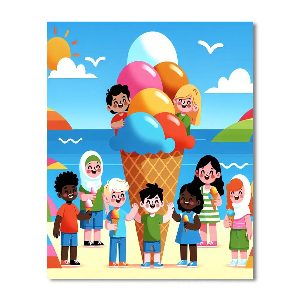 Ice Cream Island Adventure Paint By Numbers