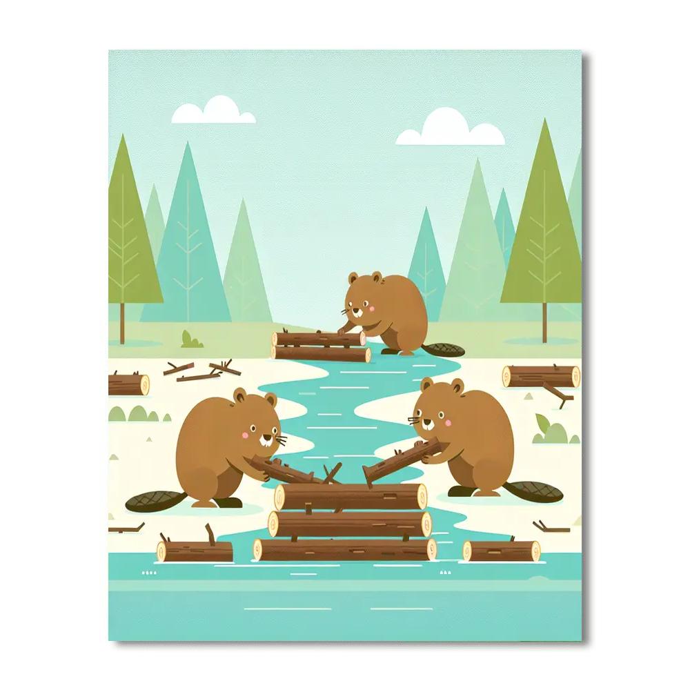 Busy Beaver Bonanza Numbered Painting Kits
