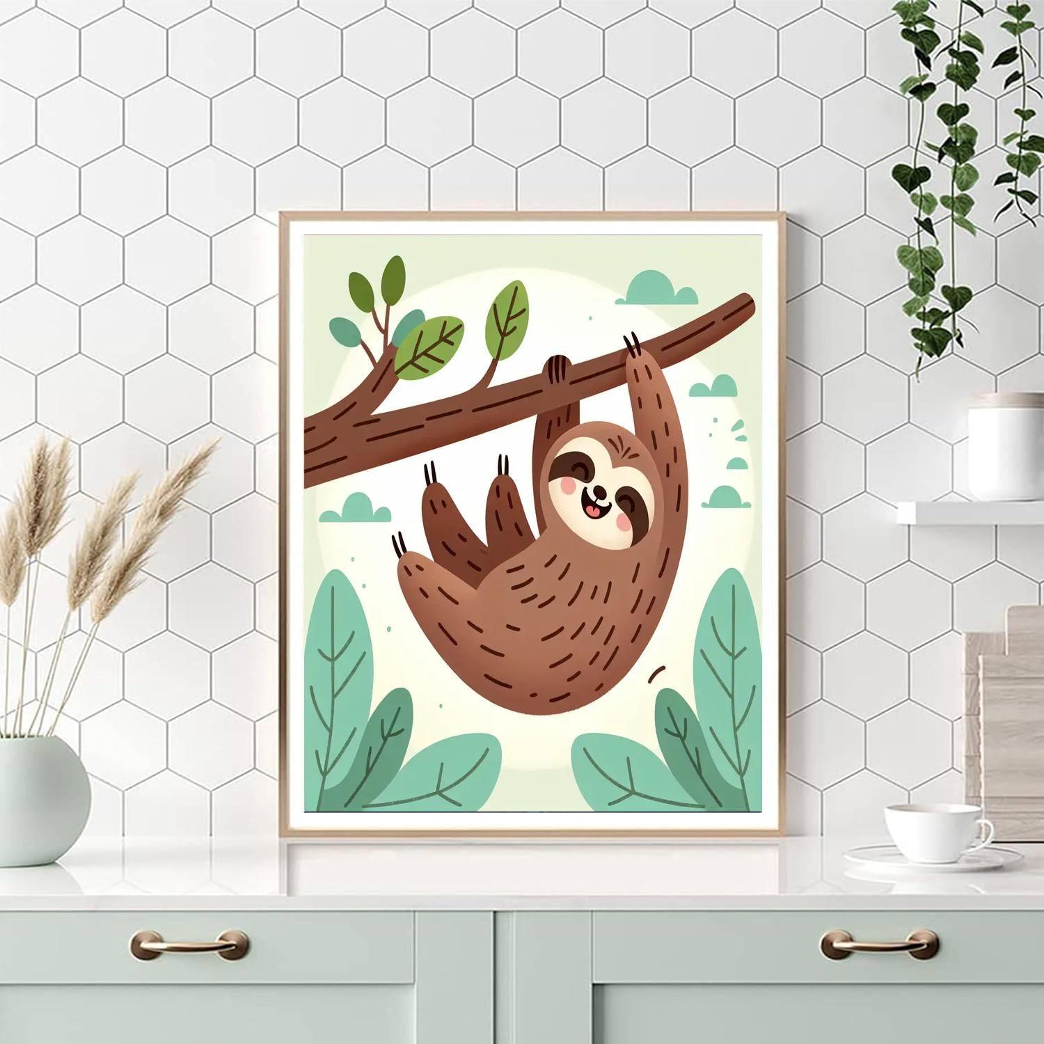 Joyful Sloth Paint By Numbers Kits