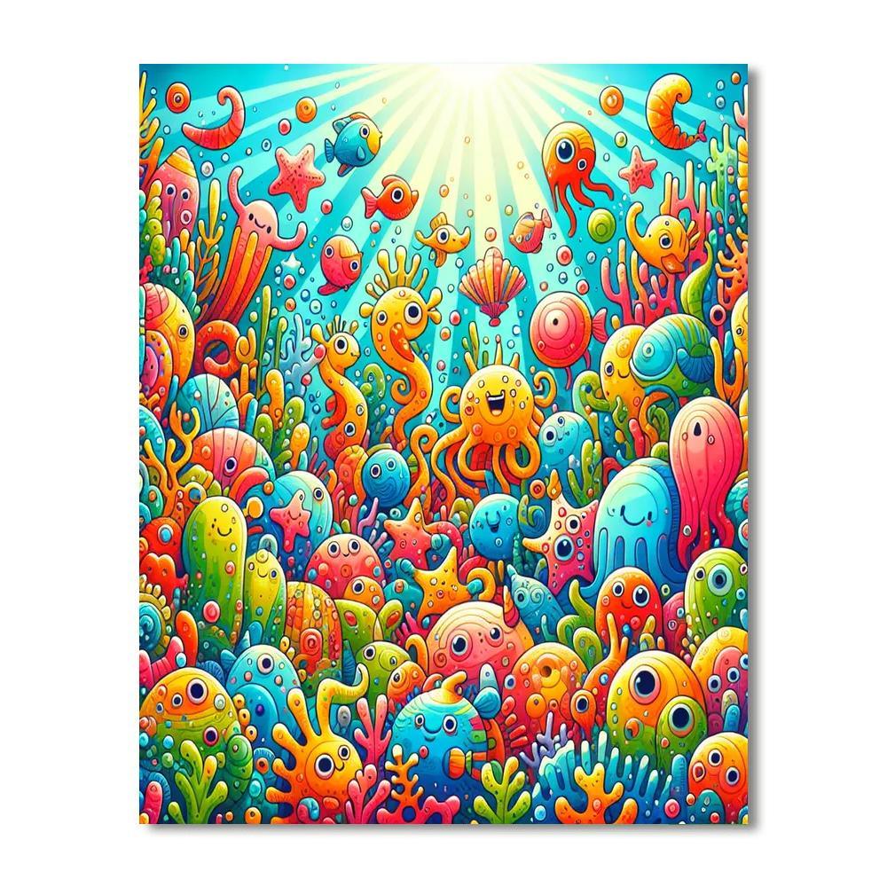 Underwater Wonderland For Kids Numbered Painting Kits