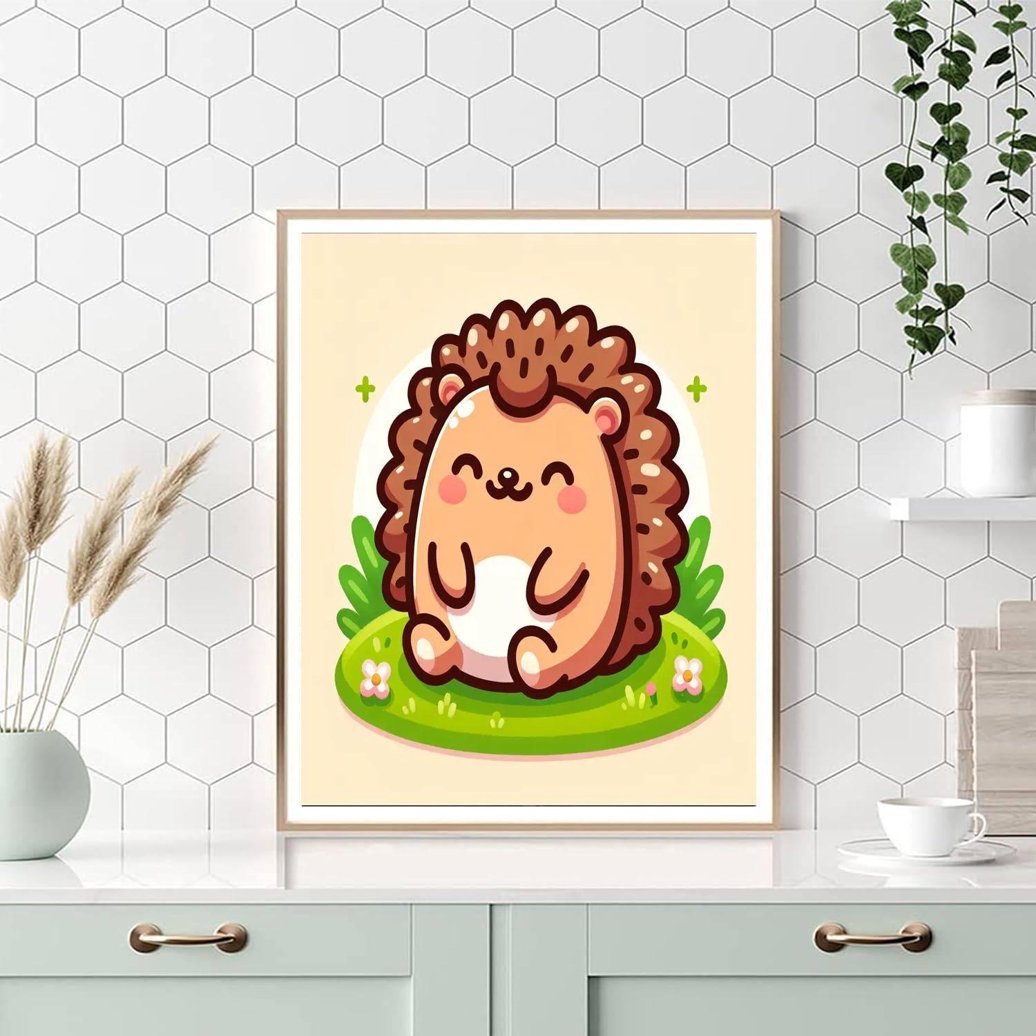Funny Hedgehog Painting By Numbers Kit