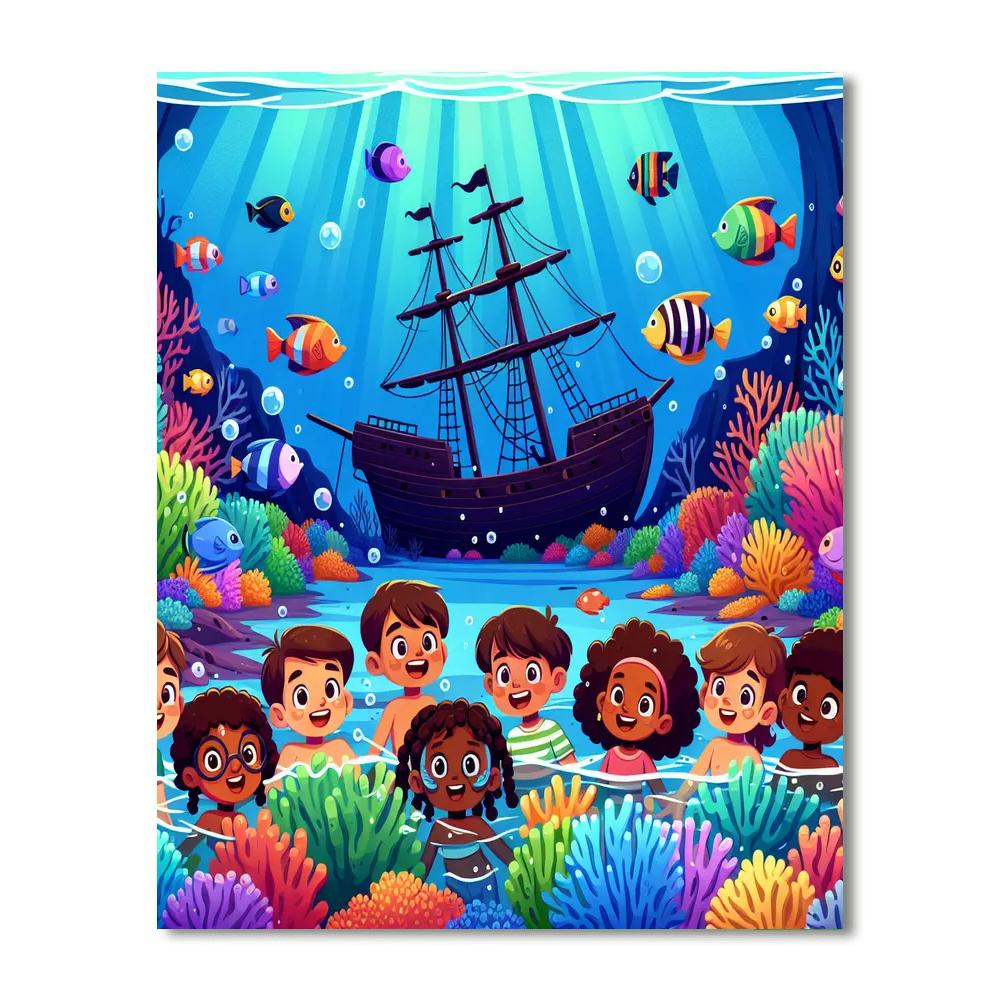 Underwater Wonderland Quest Painting Number Kit