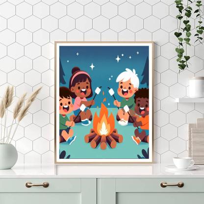 Happy Campfire Gathering Numbered Painting Kits