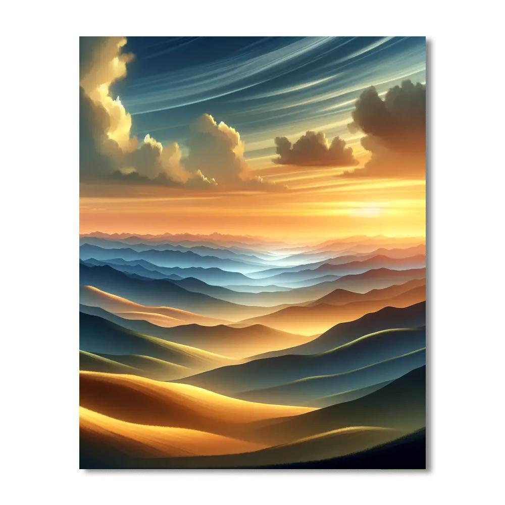 Ethereal Sunrise Landscape Paint By Numbers Art