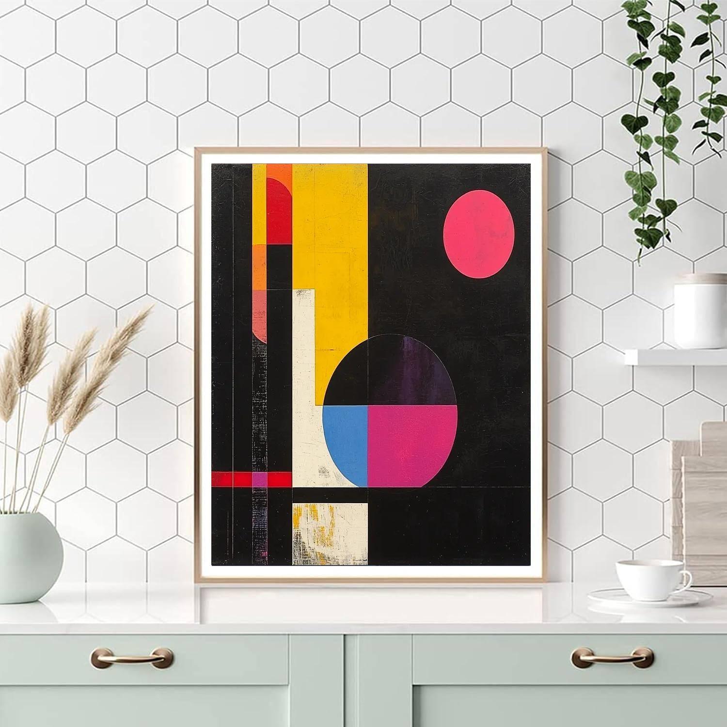 Kazimir Malevich Inspired Dynamics Of Color And Shape  Number Painting