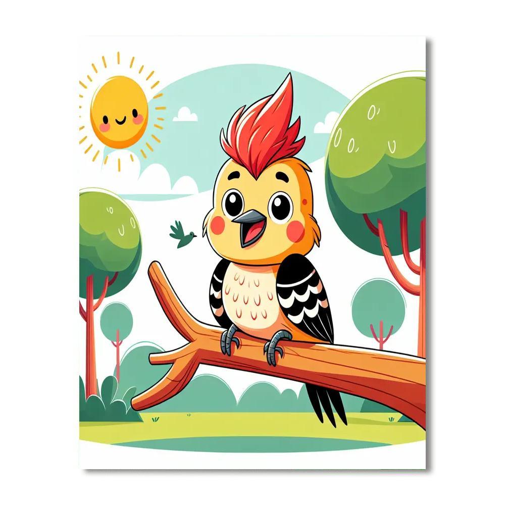 Whimsical Woodpecker Painting Number Kit