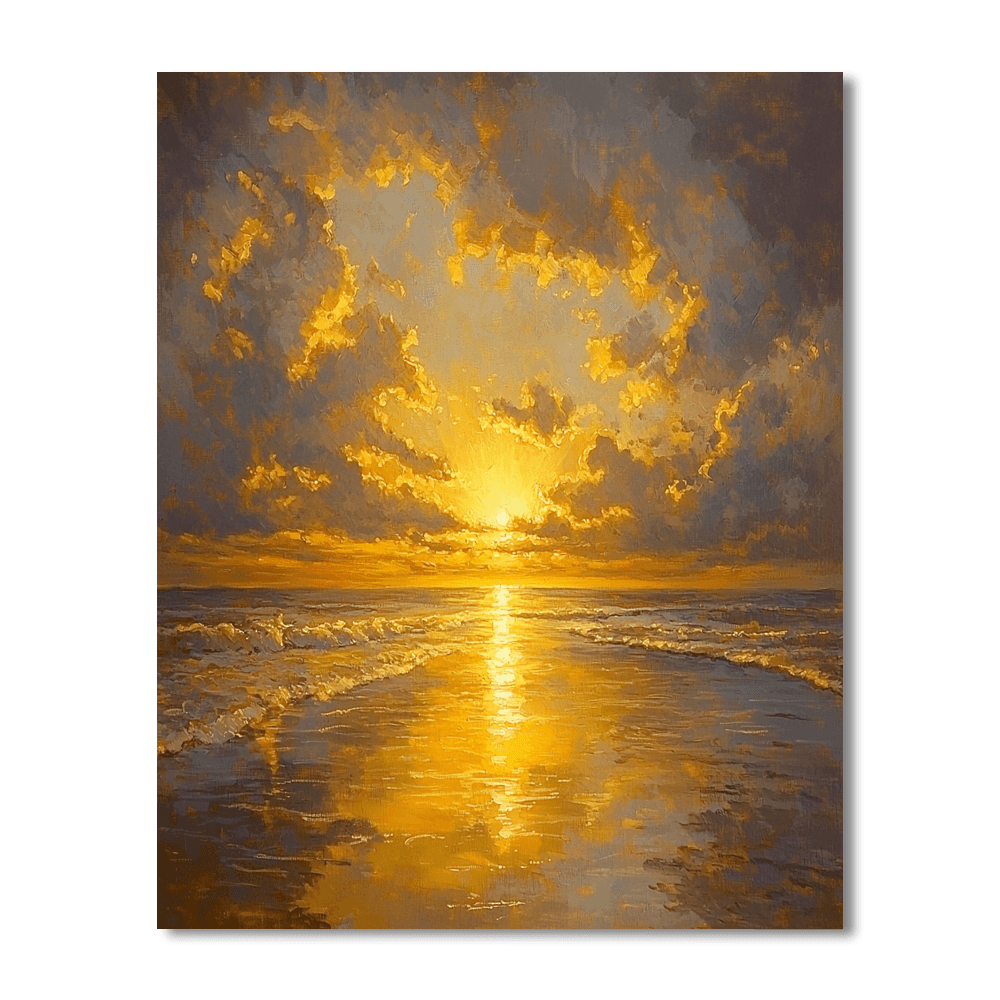 J.M.W. Turner Inspired Golden Twilight  Numbered Painting Kits