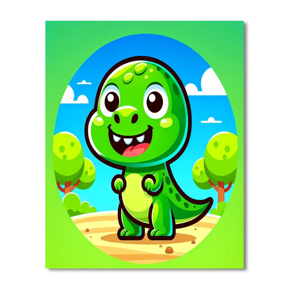 Fun-loving T-rex Paint By Numbers Art
