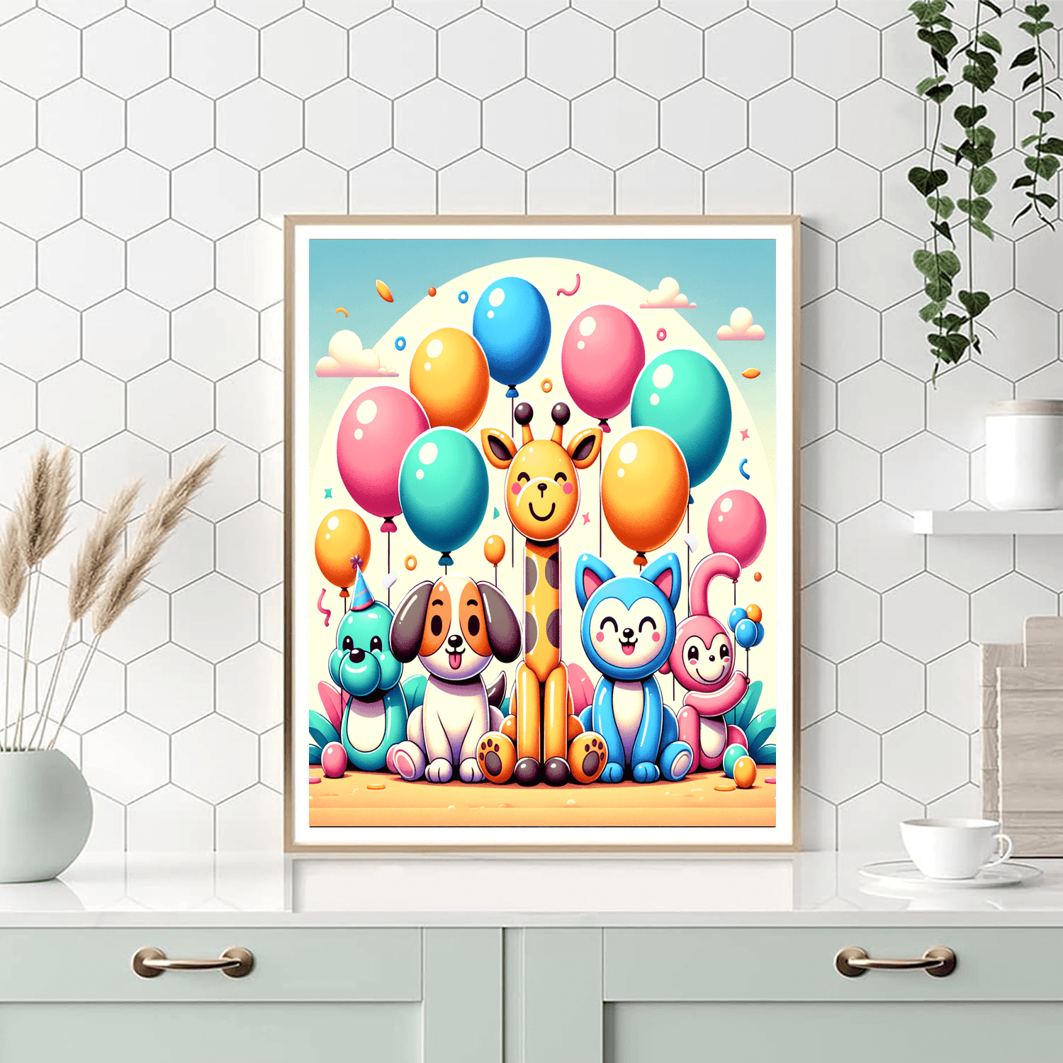 Whimsical Balloon Animals DIY Paint By Numbers
