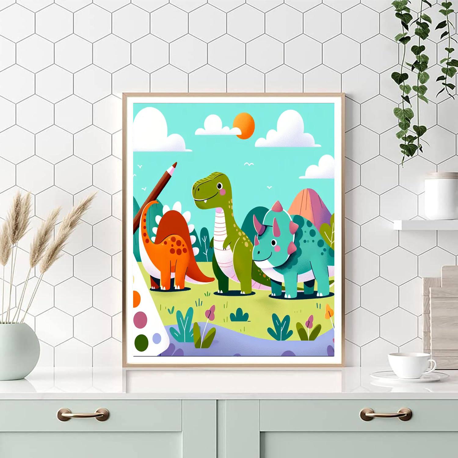 Fun Dinosaurs Paint By Number