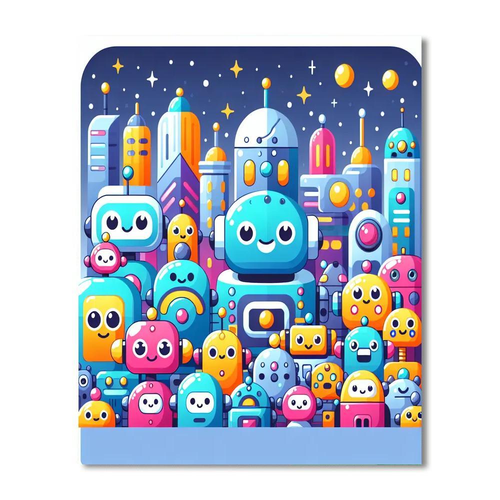 Robot Invasion Paint By Color