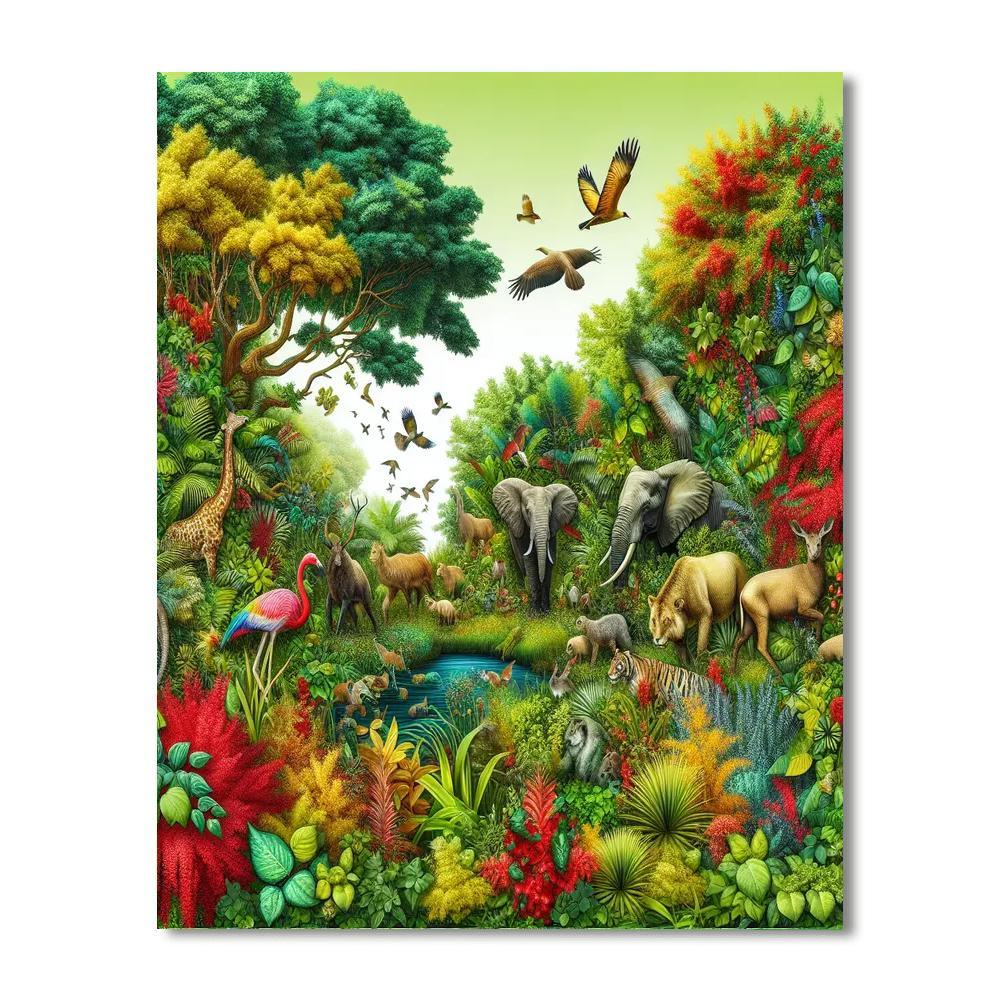 Botanical Wildlife Haven Numbered Painting Kits