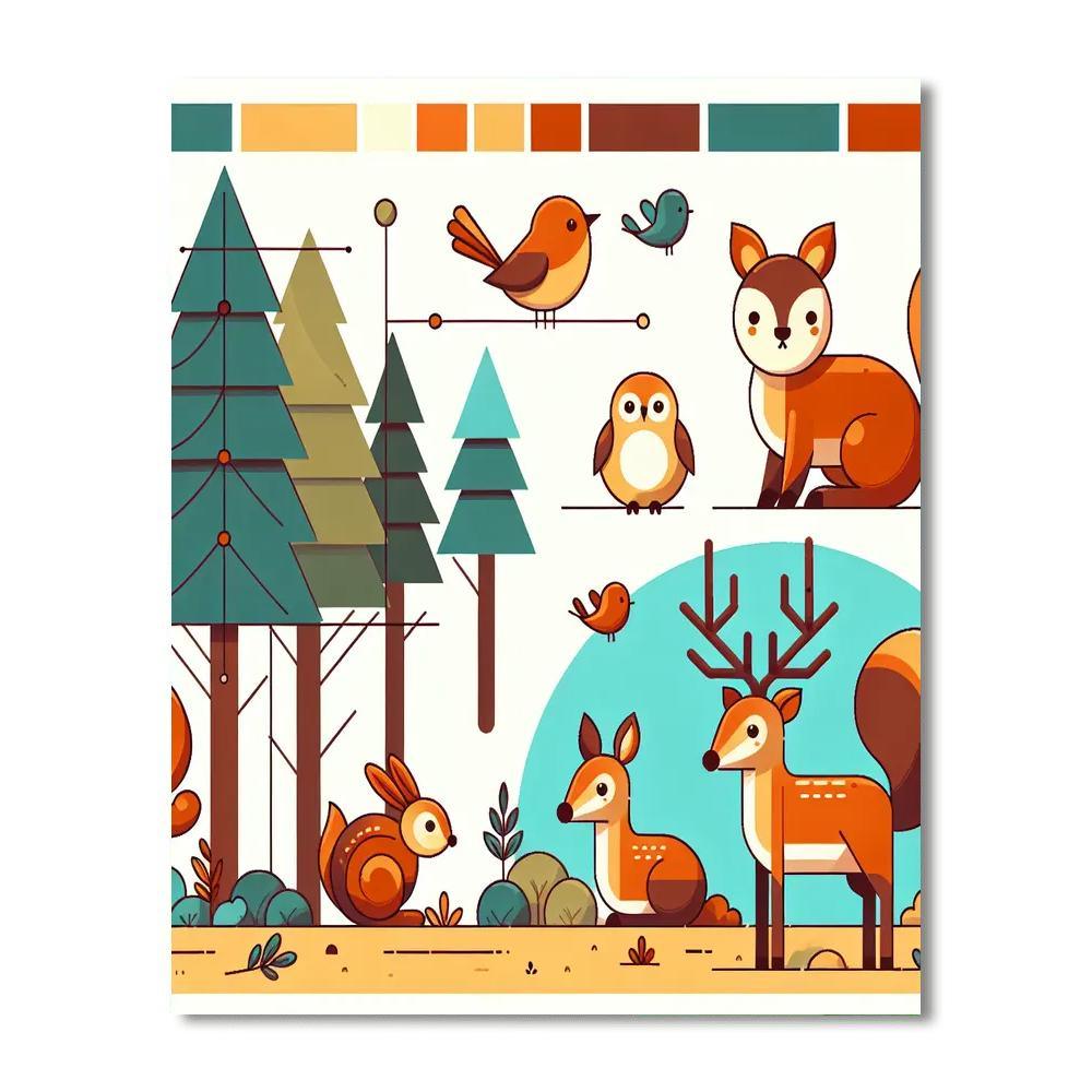 Happy Woodland Critters Painting By Numbers Kit