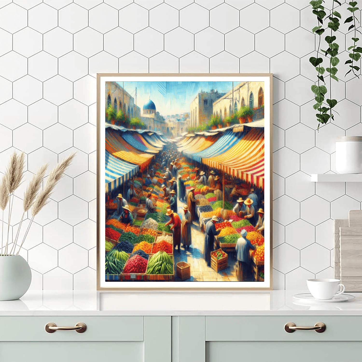 Mediterranean Market Bustle DIY Paint By Numbers