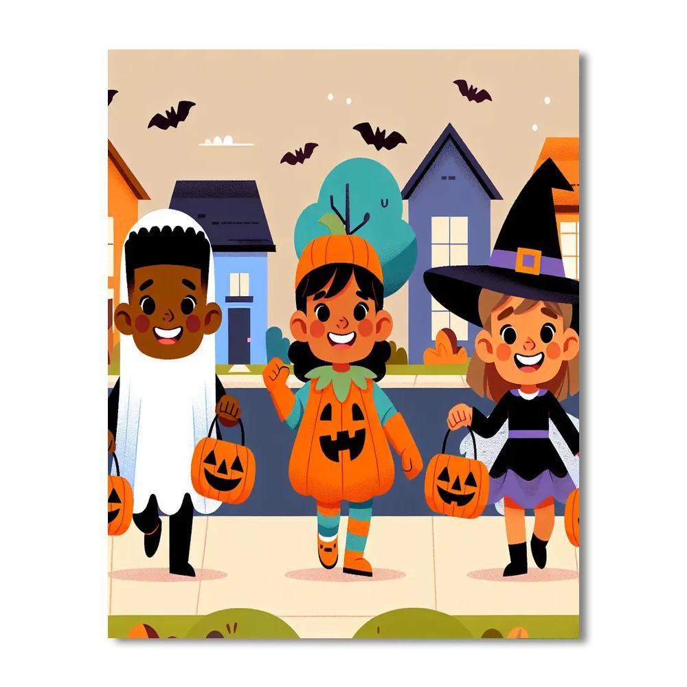 Happy Halloween Tricksters Numbered Painting Kits