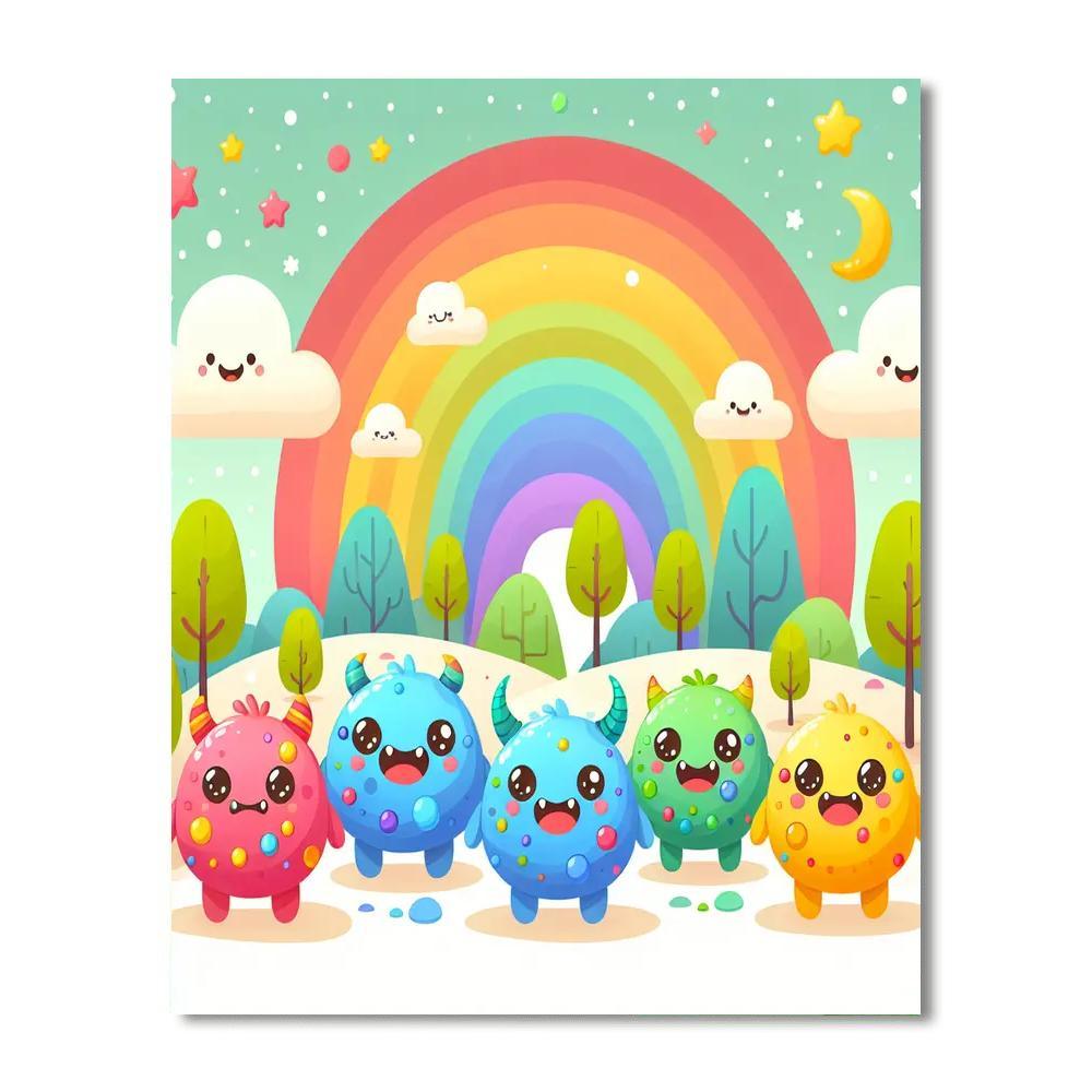 Cute Monster Squad Paint By Color