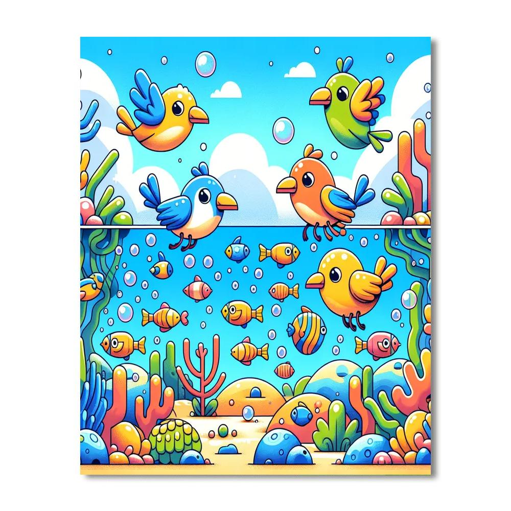Aquatic Aviary Adventure Numbered Painting Kits