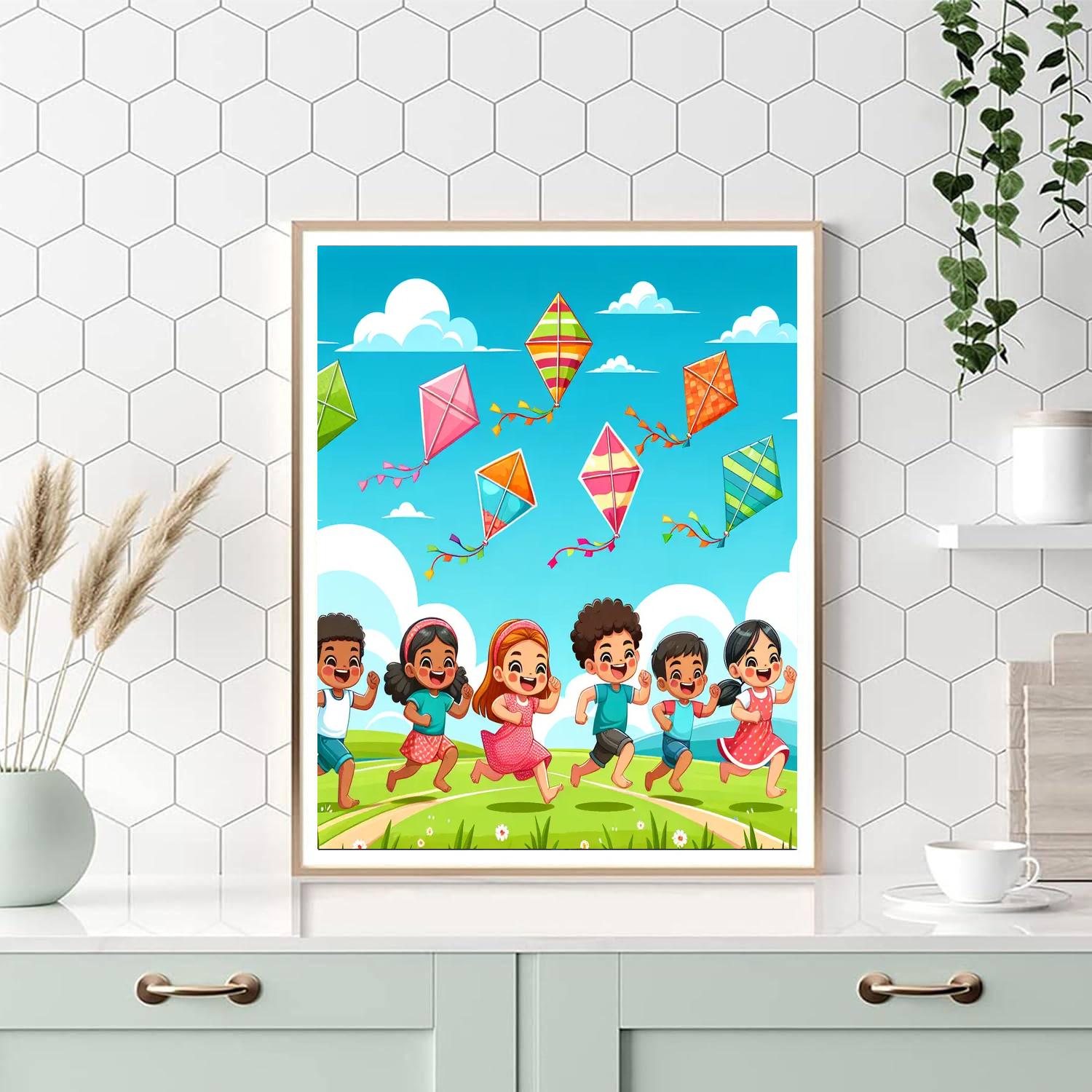 Flying Kites Painting Number Kit