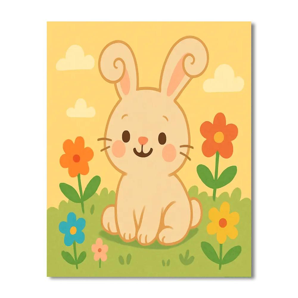 Curly-eared Bunny Numbered Painting Kits